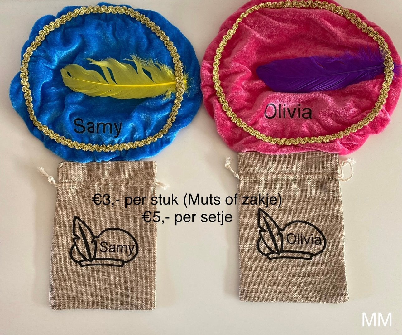 Pietenmuts of pepernotenzakje met naam, Diversen, Ophalen of Verzenden, Nieuw