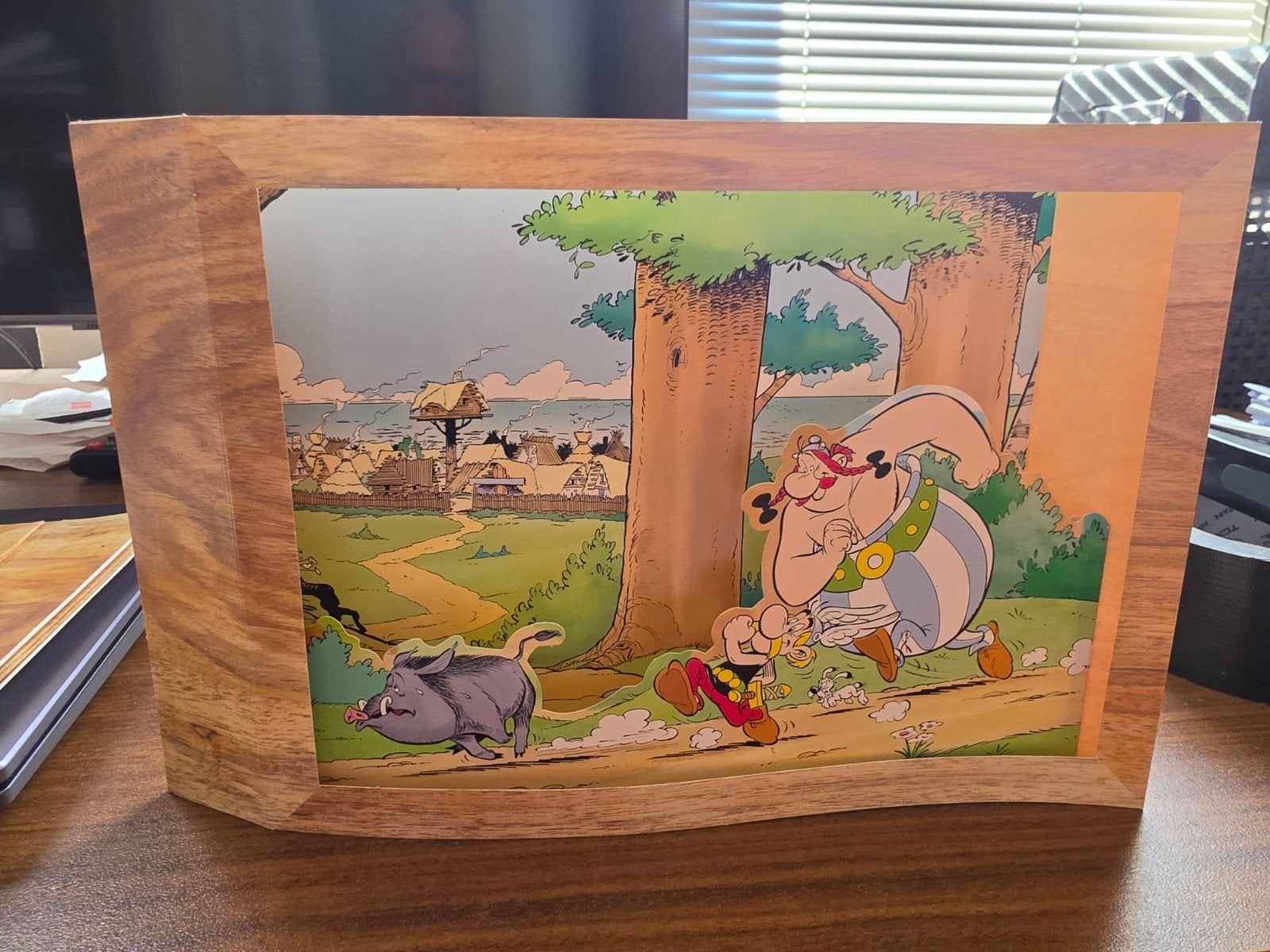 Asterix en Obelix 3D kijkdoos - De jacht op het everzwijn, Ophalen of Verzenden, Asterix en Obelix, Zo goed als nieuw, Plaatje, Poster of Sticker