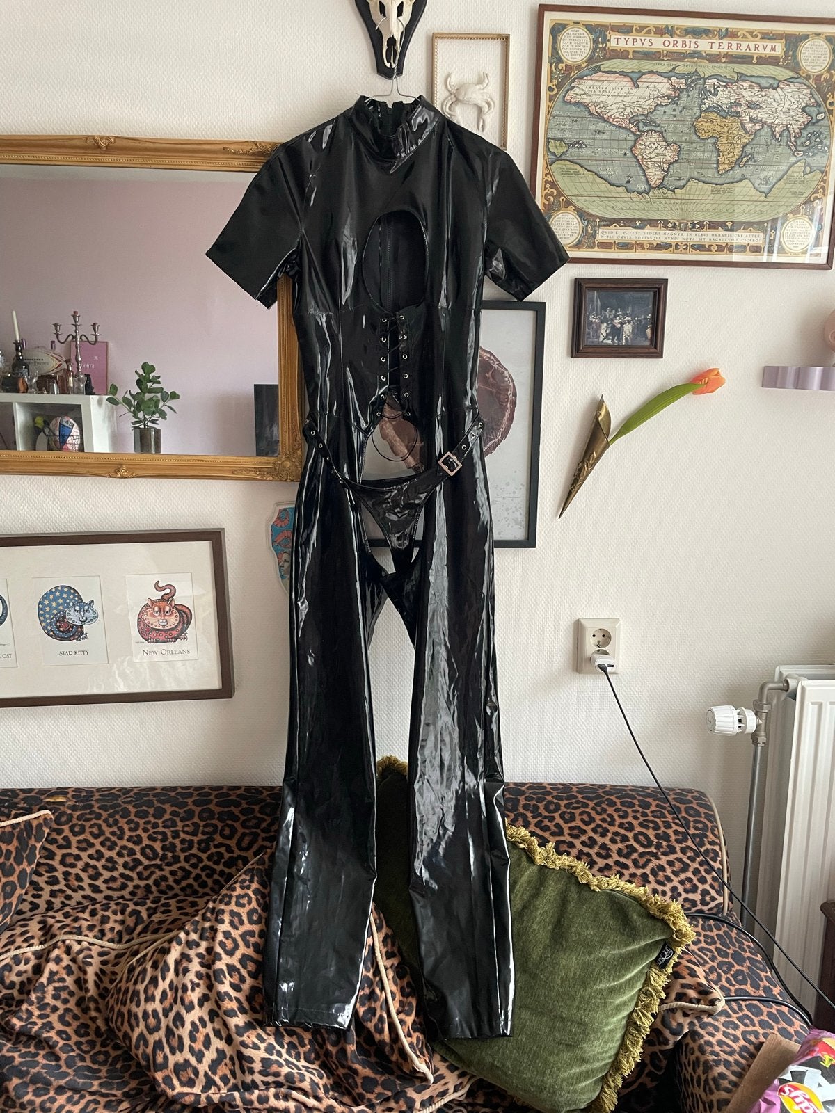 Latexlook Dominatrix Catsuit - Fetisj Kleding, Verzenden, Body of Korset