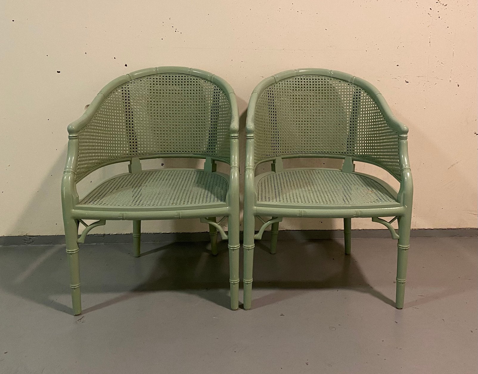 Mintgroen faux bamboo french riviera stijl, Ophalen, Huis en Inrichting