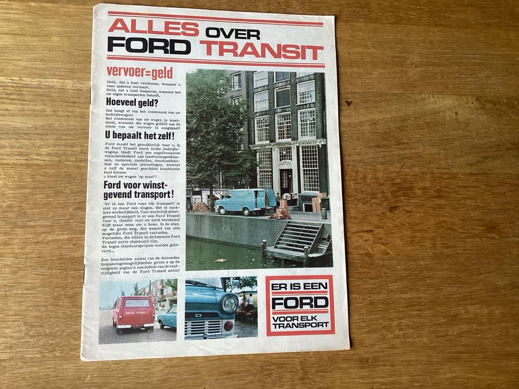 Ford Transit Brochure - Alles over Ford Transit ca.1970, Ophalen of Verzenden, Gelezen, Ford