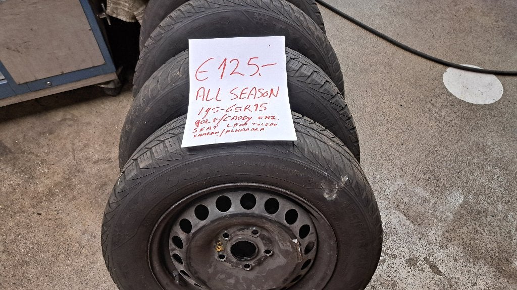 All season banden 15 inch 5/112/57 Caddy/Gof/Leon/Touran/enz, Ophalen, Gebruikt, 15 inch, Banden en Velgen
