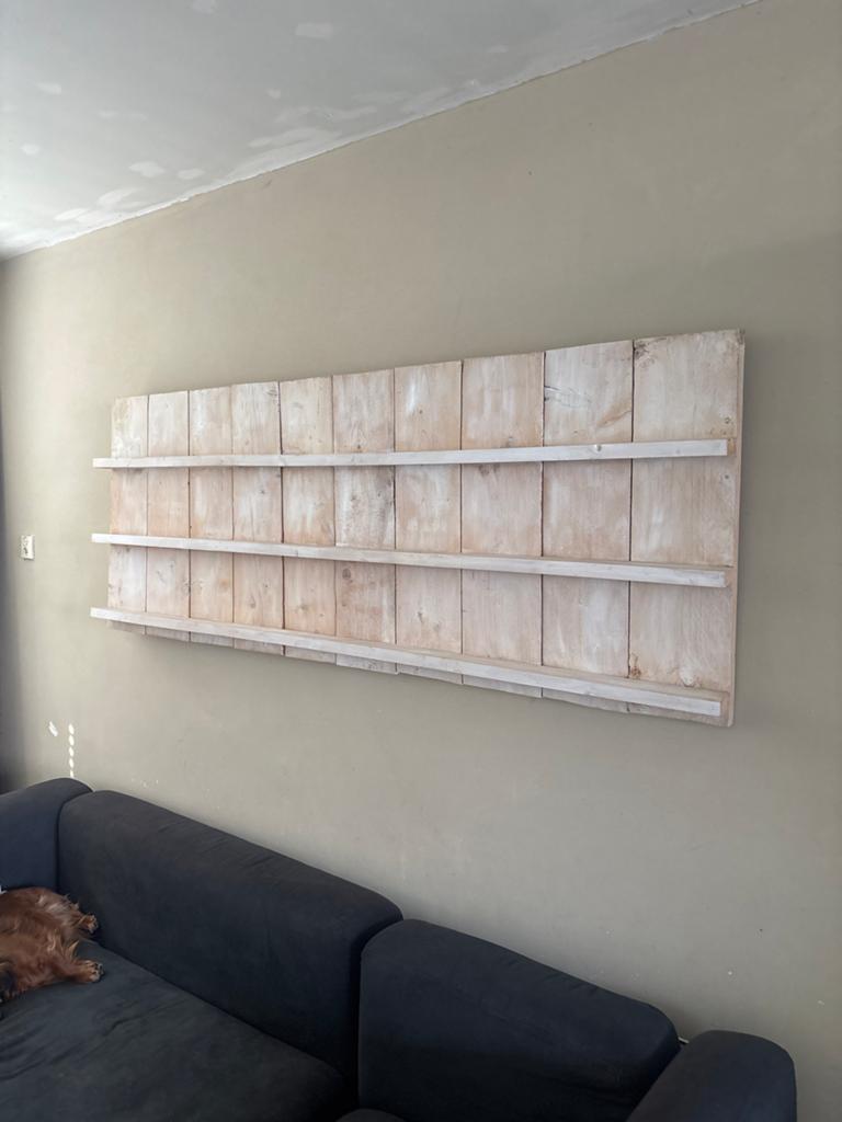Steigerhouten wandpaneel voor foto's of schilderijtjes, Ophalen, Gebruikt