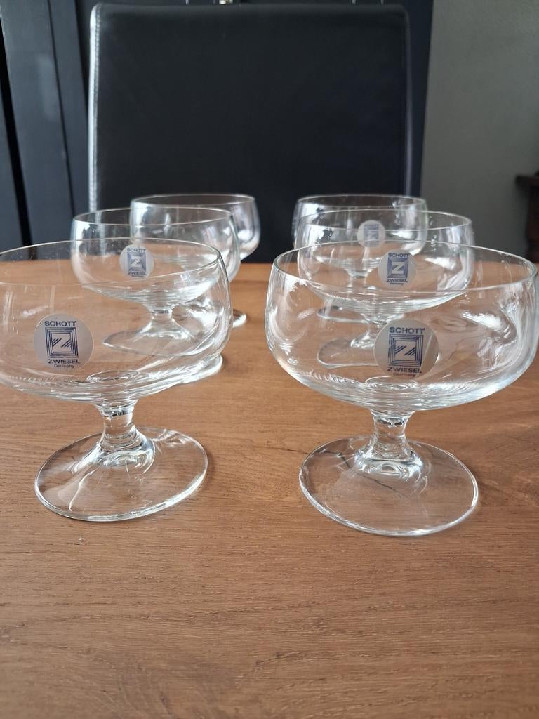 SCHOTT ZWIESEL- 6 kristallen coupes, Antiek en Kunst, Ophalen of Verzenden
