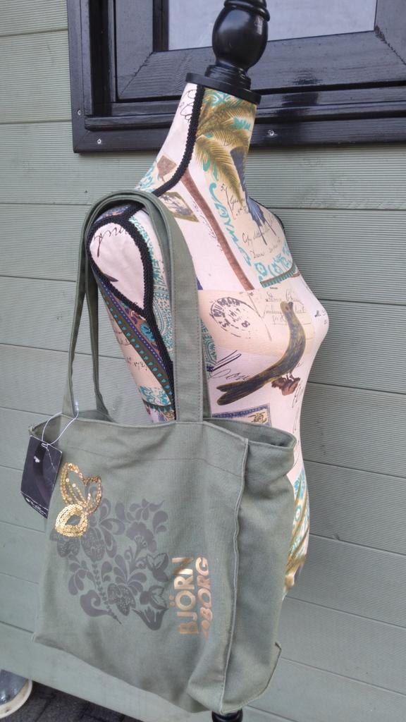 Björn borg tas met print&pailletten Groen, Sieraden, Tassen en Uiterlijk, Tassen | Schoudertassen, Verzenden, Nieuw, Overige kleuren