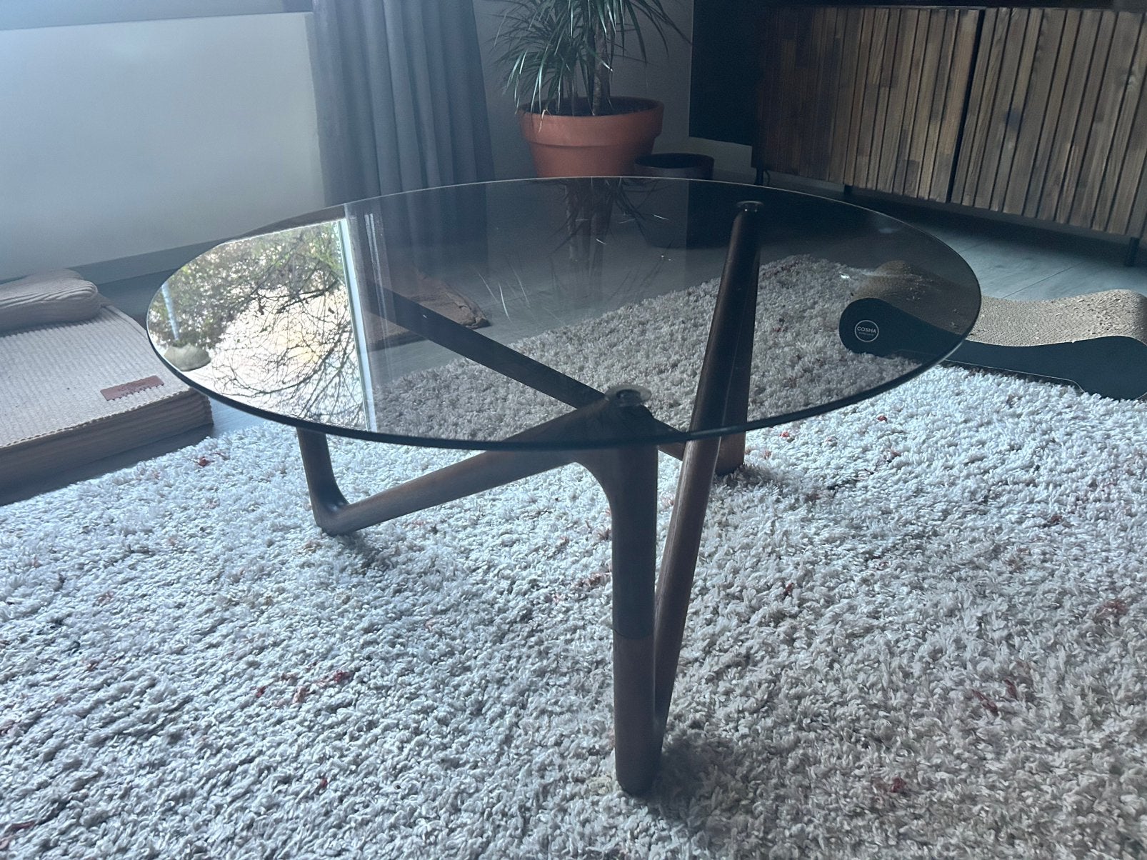 Dutchbone - Naia - Salontafel, Huis en Inrichting, Ophalen, Eikenhout, Rond, 50 tot 100 cm