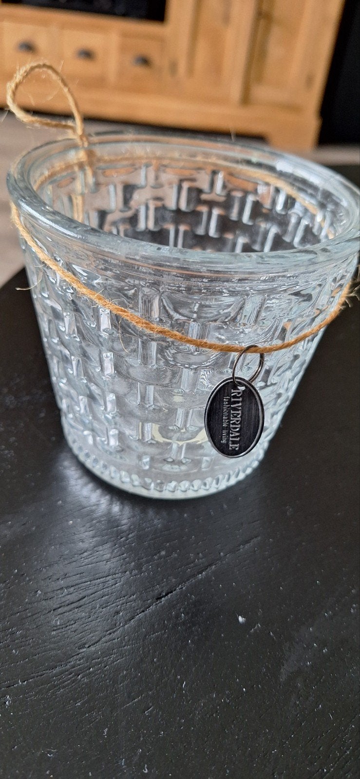 waxinehouder glas, Ophalen, Zo goed als nieuw, Rond, Glas