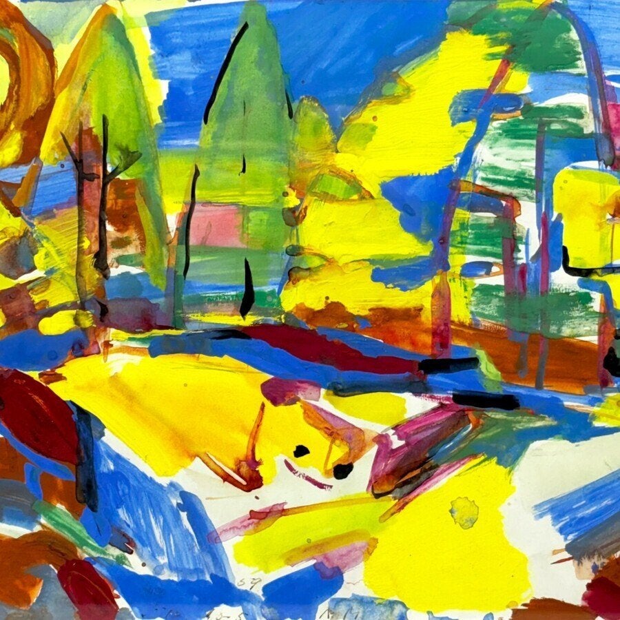 Hollandse School 20e eeuw- gouache, Ophalen of Verzenden