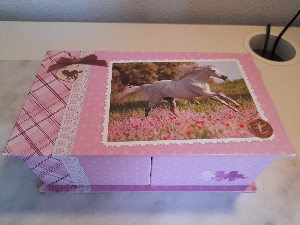 Sieradendoos paard, Ophalen of Verzenden, Gebruikt, Roze, Overige typen