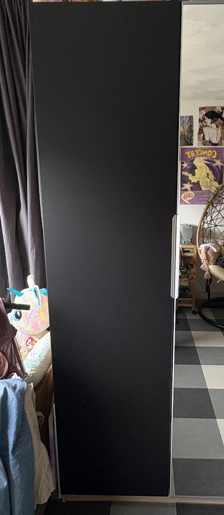 IKEA zwarte matte kastdeur, Doe-het-zelf en Verbouw, Deuren en Horren, Ophalen, Kunststof, Minder dan 80 cm, Binnendeur