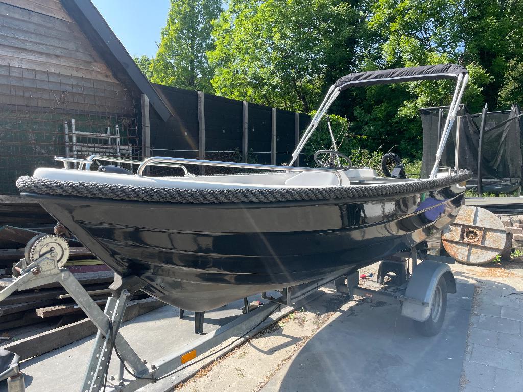 Columbia 390 Sloep met 24v Elektromotor + trailer Vaarklaar, Watersport en Boten, Sloepen, Ophalen, Consoleboot, Gebruikt, Elektrisch
