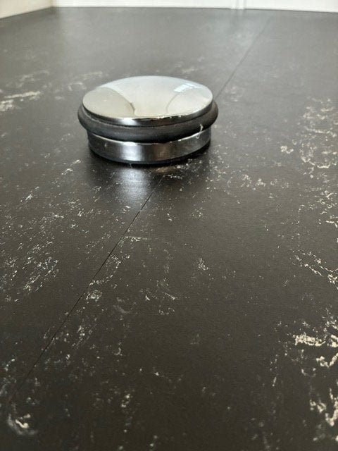 Design deurstopper. Chroom en rubber. Ø 10 cm, Metaal, Ophalen of Verzenden, Zo goed als nieuw