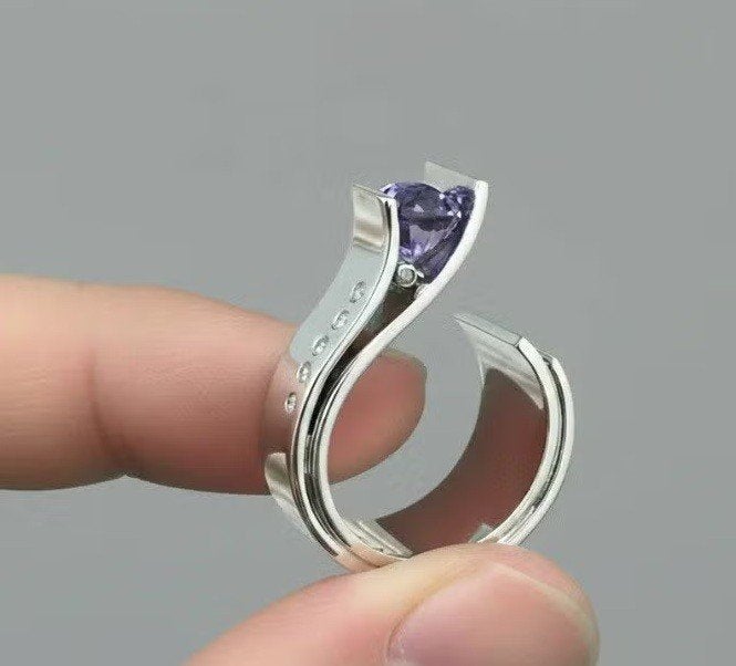 Aparte amethist ring maat 17mm, Sieraden, Tassen en Uiterlijk, Ringen, Overige materialen, Nieuw, Ophalen of Verzenden, Dame