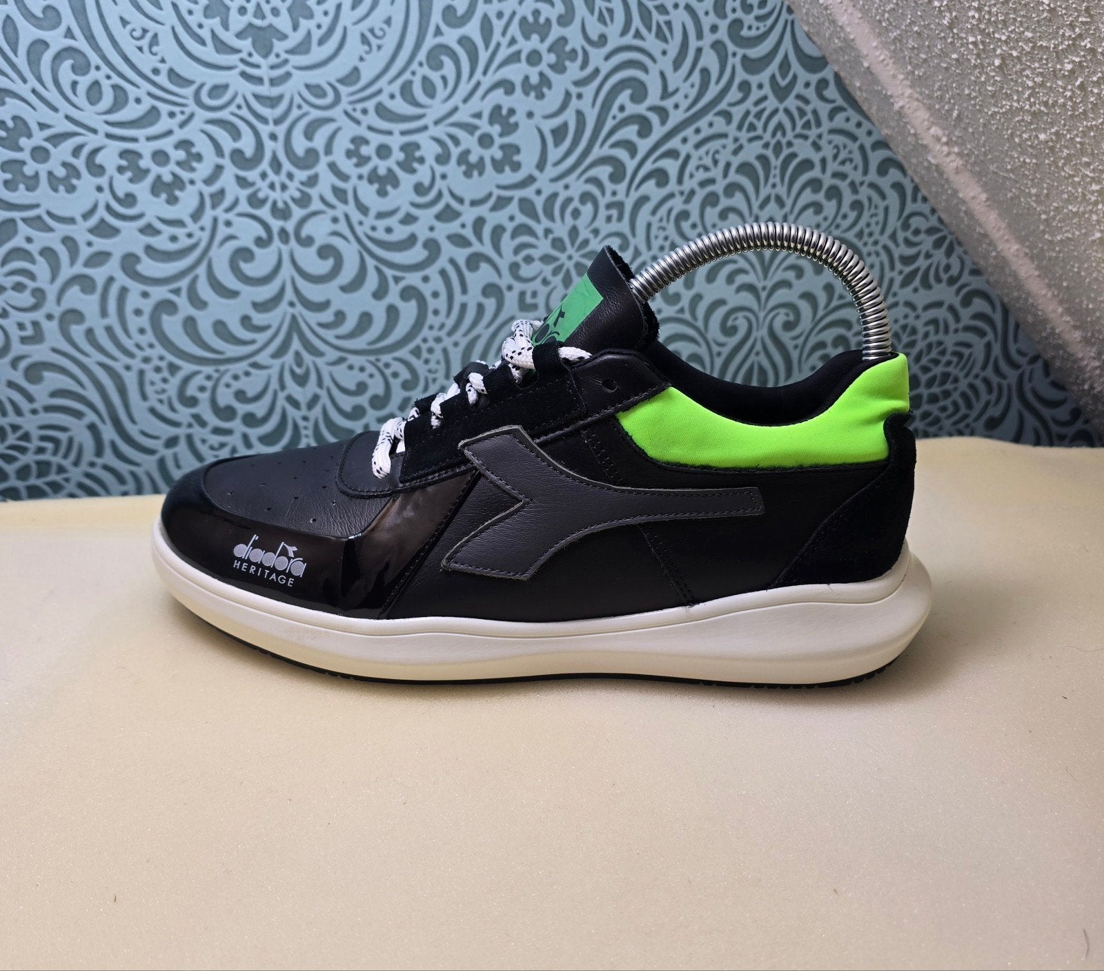 Diadora Heritage Unisex Sneakers – Black/Neon Green – EU 40, Diadora, Zwart, Nieuw, Ophalen of Verzenden