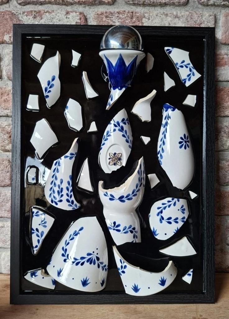 Clase Azul fles verwerkt in een lijst (52x38) met Epoxy, Ophalen of Verzenden