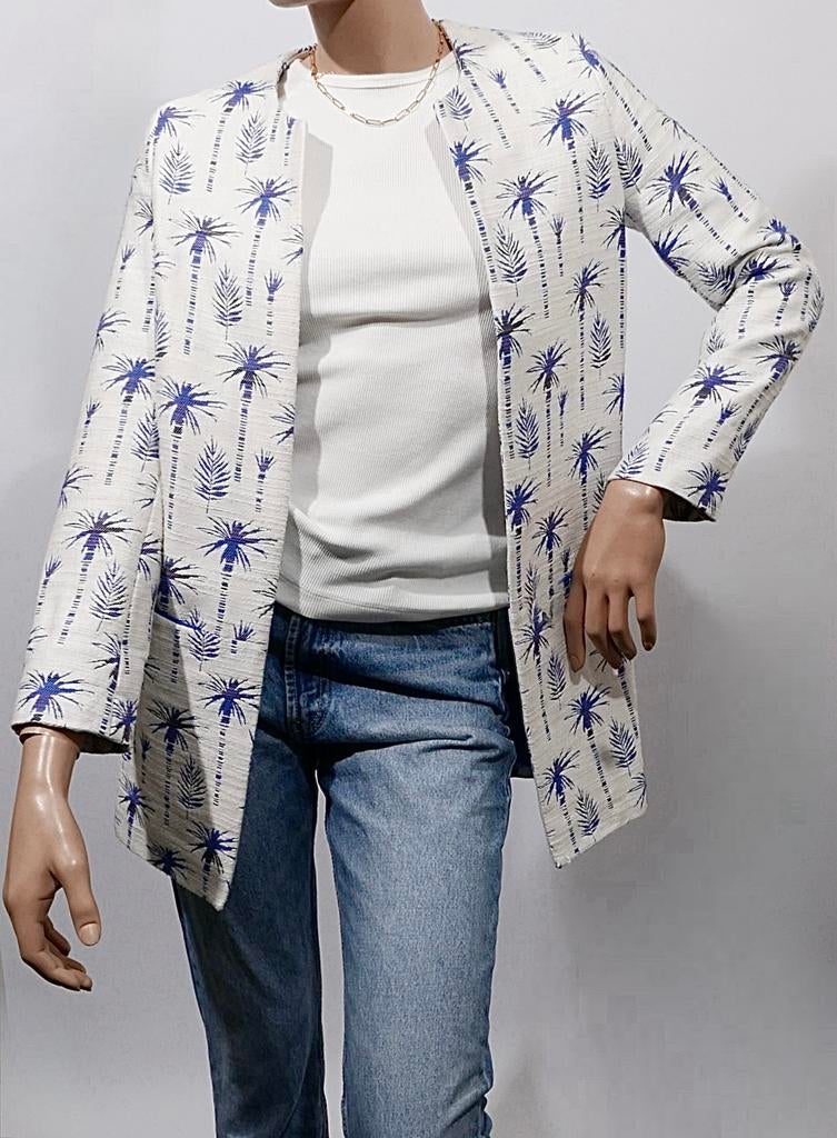POM AMSTERDAM witte palmtree blazer maat S ZGAN, Kleding | Dames, Jasjes, Kostuums en Pakken, Zo goed als nieuw, Maat 38/40 (M)