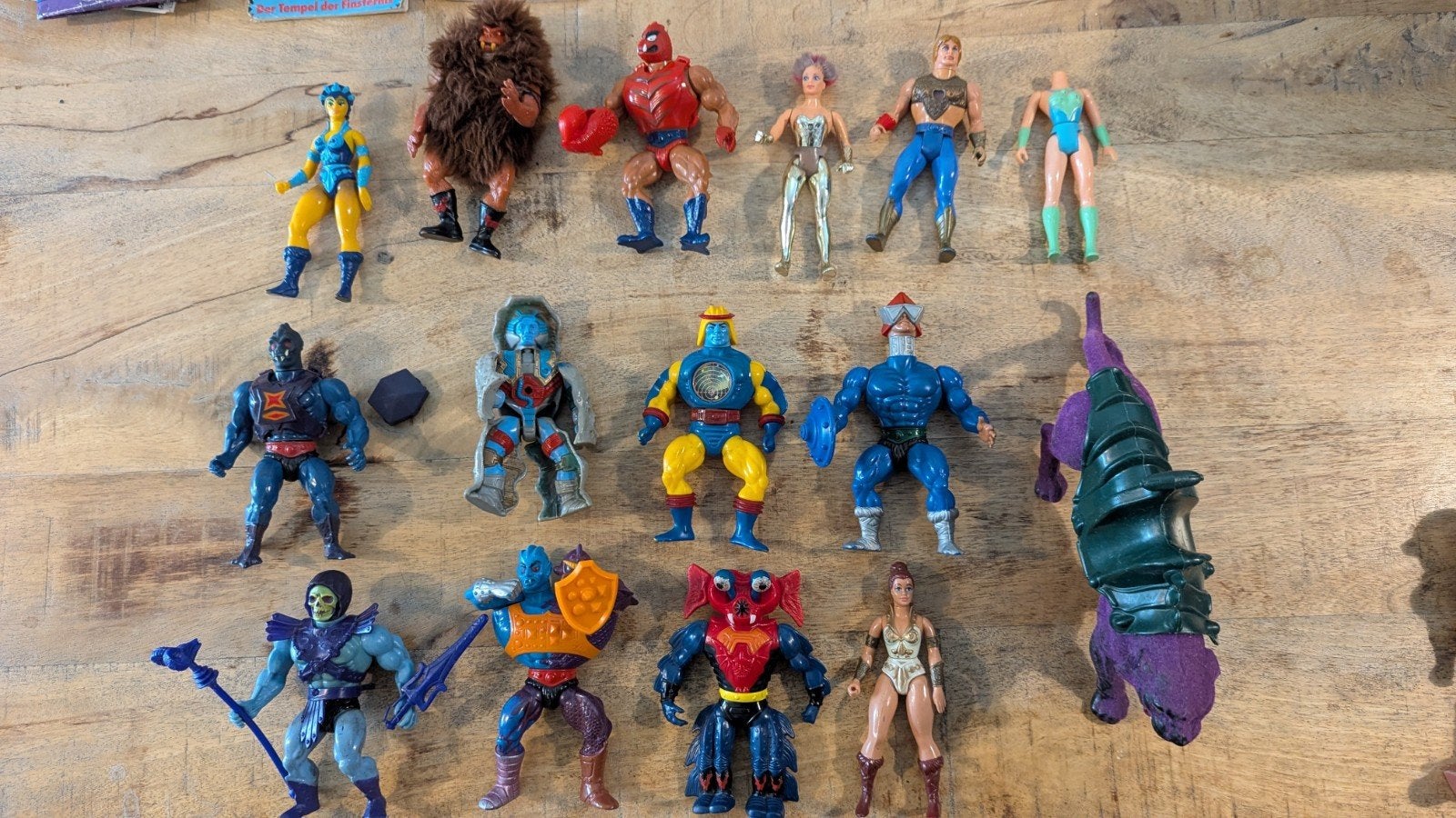 Vintage He-Man / Masters of the Universe figuren + minicomic, Ophalen of Verzenden, Gebruikt