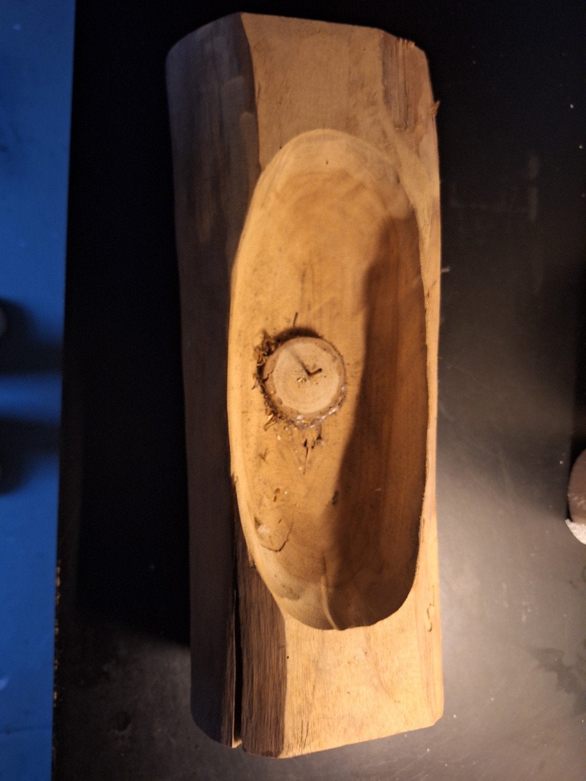 Houten schaal/bak - Handgemaakt - 38x15x12 cm, Ophalen, Gebruikt, Schaal, Handgemaakt
