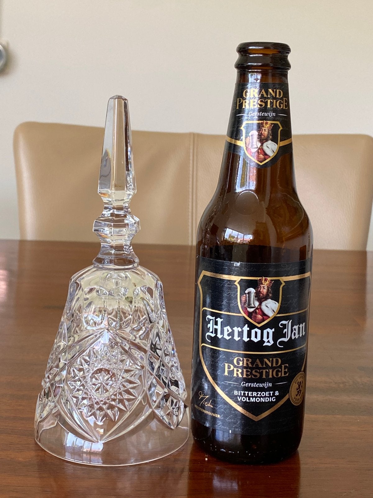 Prachtige grote kristallen tafelbel, Ophalen of Verzenden