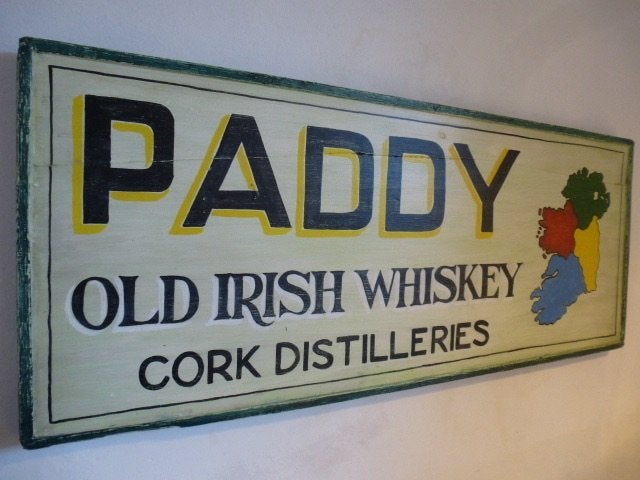 Handgeschilderd Irish pub bord / Iers Paddy Whiskey /mancave, Reclamebord, Ophalen of Verzenden, Zo goed als nieuw, B6