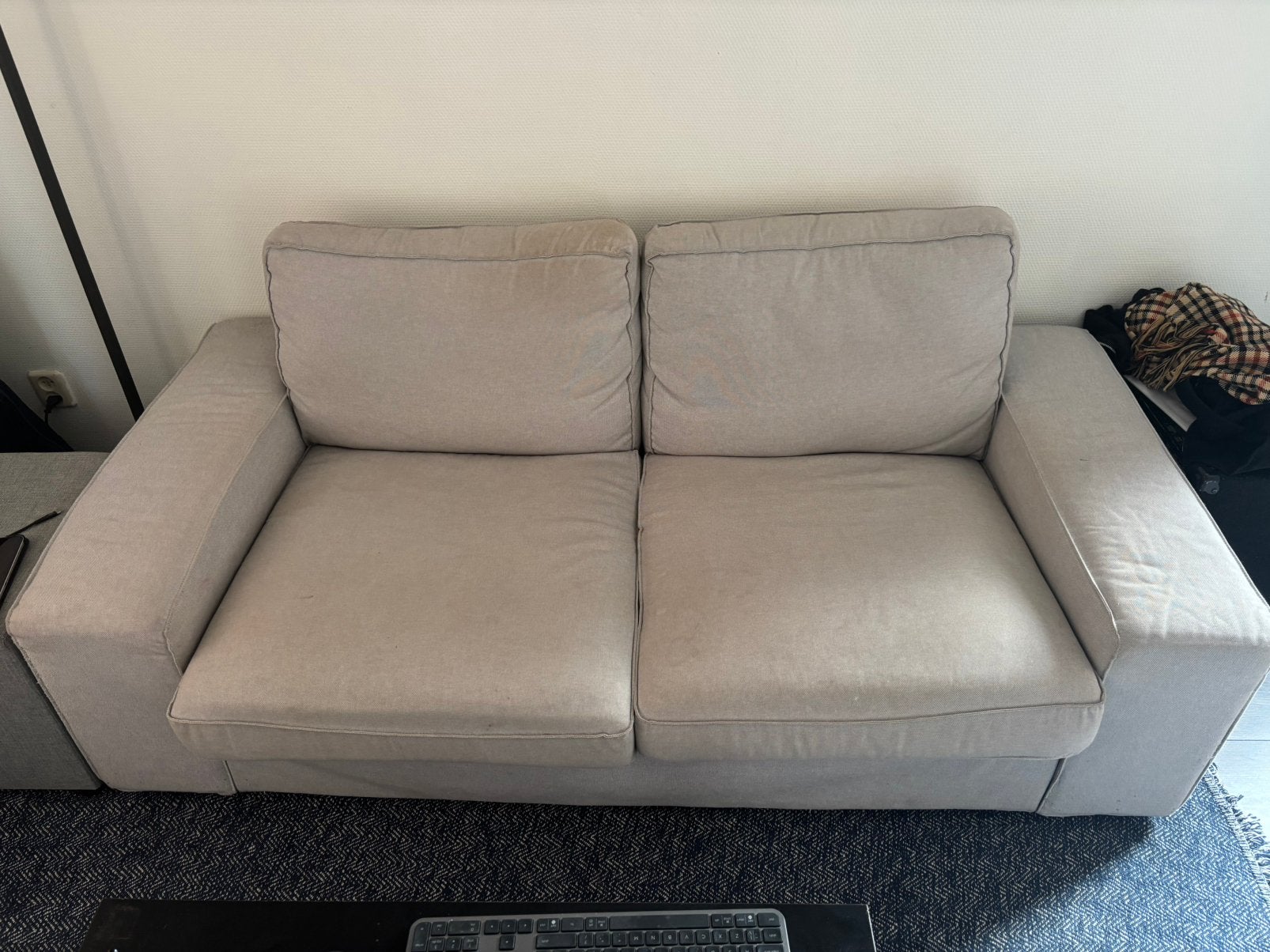 Ikea KIVIK bank beige MOET WEG, Ophalen, Tweepersoons, 75 tot 100 cm, Zo goed als nieuw
