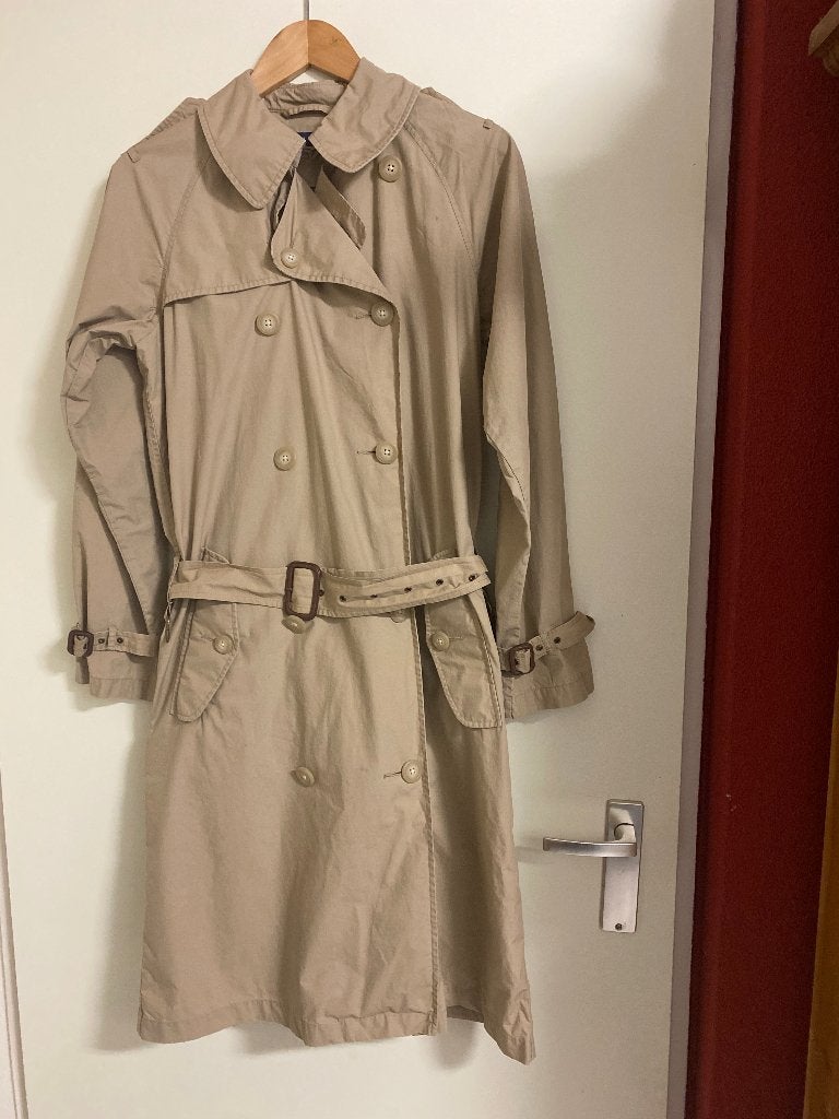 Ralph Lauren Beige Trenchcoat S/M – Unieke Details, Maat 38/40 (M), Beige, Ophalen of Verzenden, Zo goed als nieuw