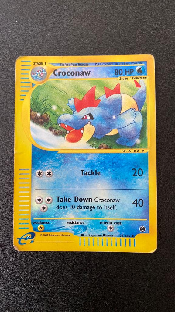 Pokemon croconaw reverse holo 74/165 expedition, Verzenden, Gebruikt, Losse kaart