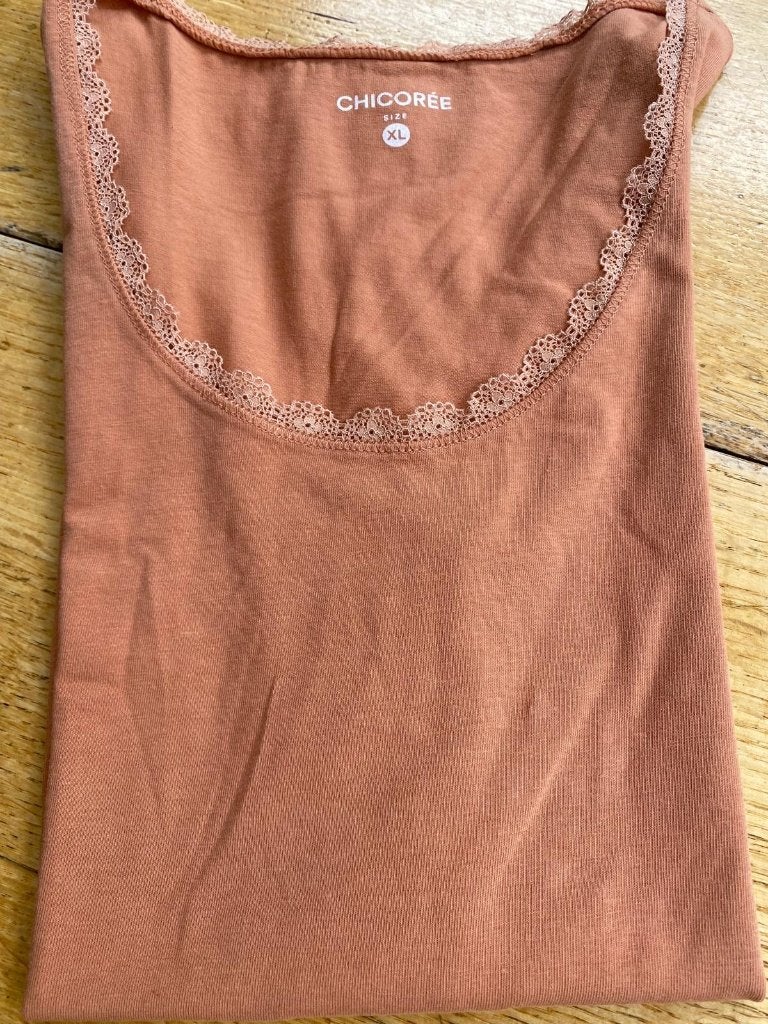 katoenen top roestbruin, Kleding | Dames, Tops, Ophalen, Bruin, Chirocée, Zonder mouw