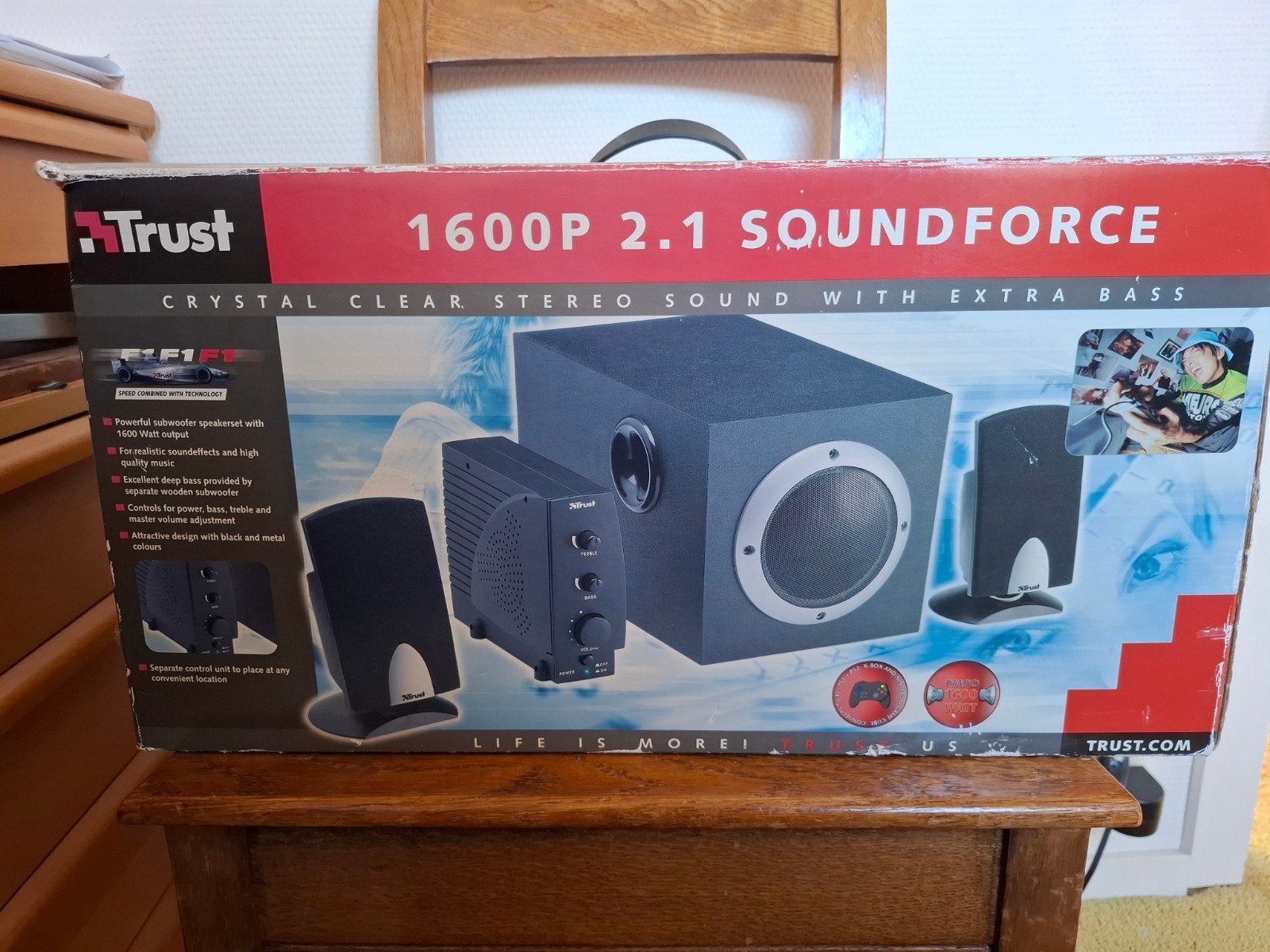 Trust 2.1 Soundforce Subwoofer Speakerset met Extra Bass, Ophalen, Zo goed als nieuw, Audiokanaal 2.1, Trust