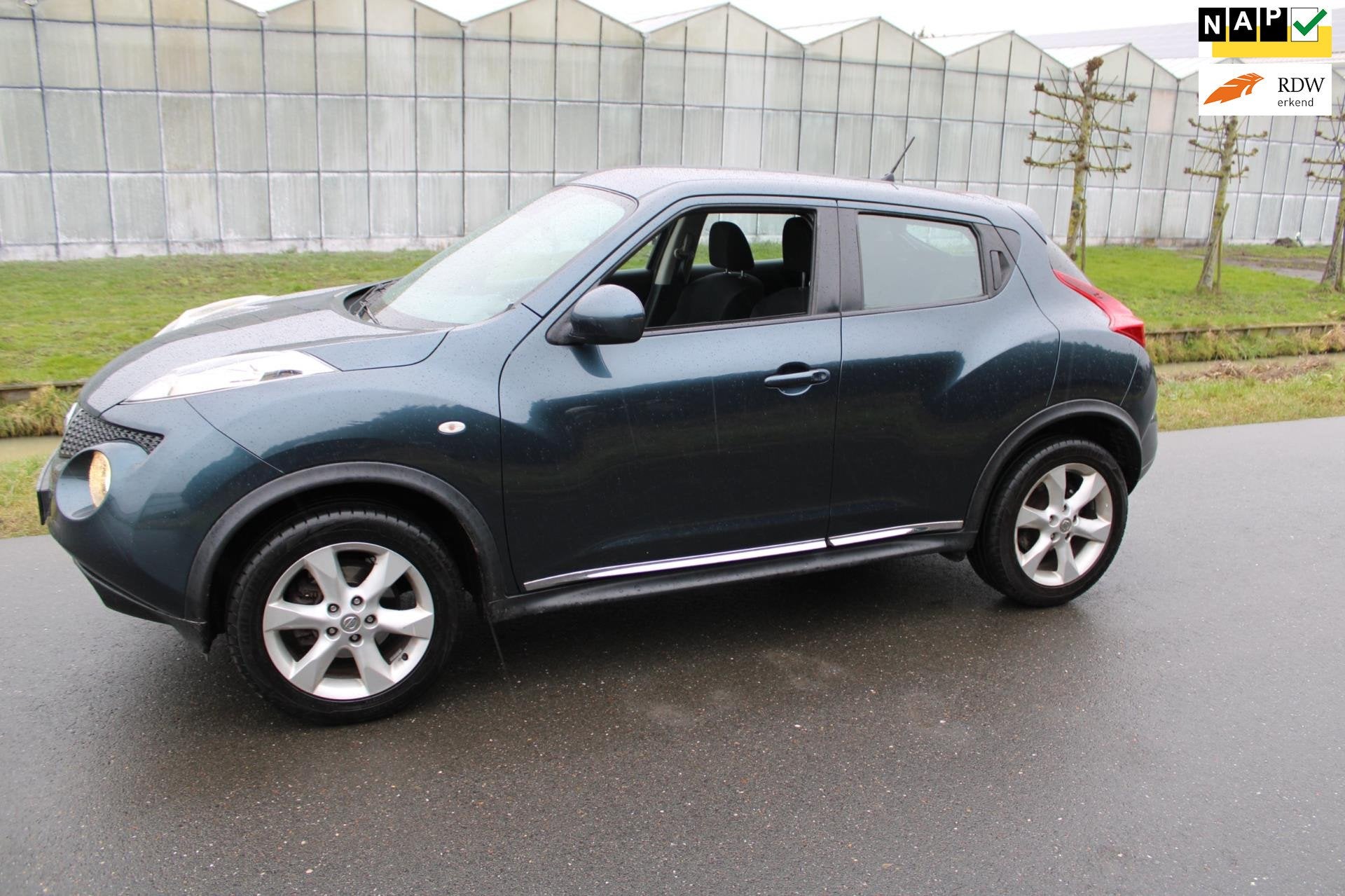 Nissan Juke 1.6 Acenta Eco met Navigatie en Climatecontrol, Voorwielaandrijving, Euro 5, 4 cilinders, Blauw