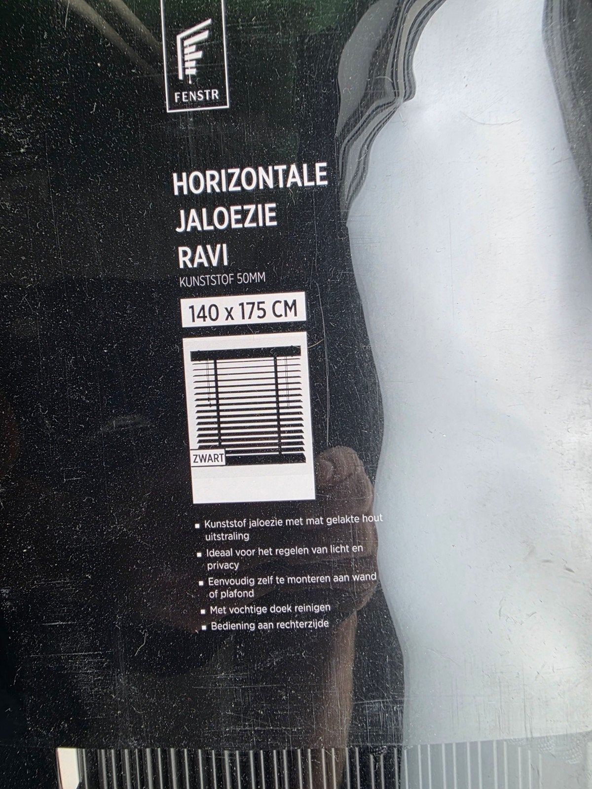 Nieuwe Fenstr Horizontale Jaloezie Ravi Zwart 140x175 cm, Ophalen, Jaloezie, Overige merken, Zwart