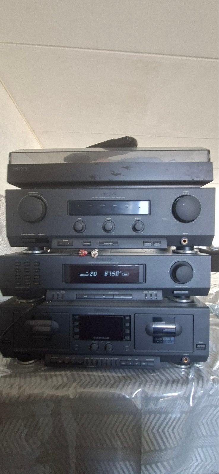 Philips Stereo Set met Sony Platenspeler - Vintage Audio, Ophalen, Philips, Gebruikt, Tuner of Radio