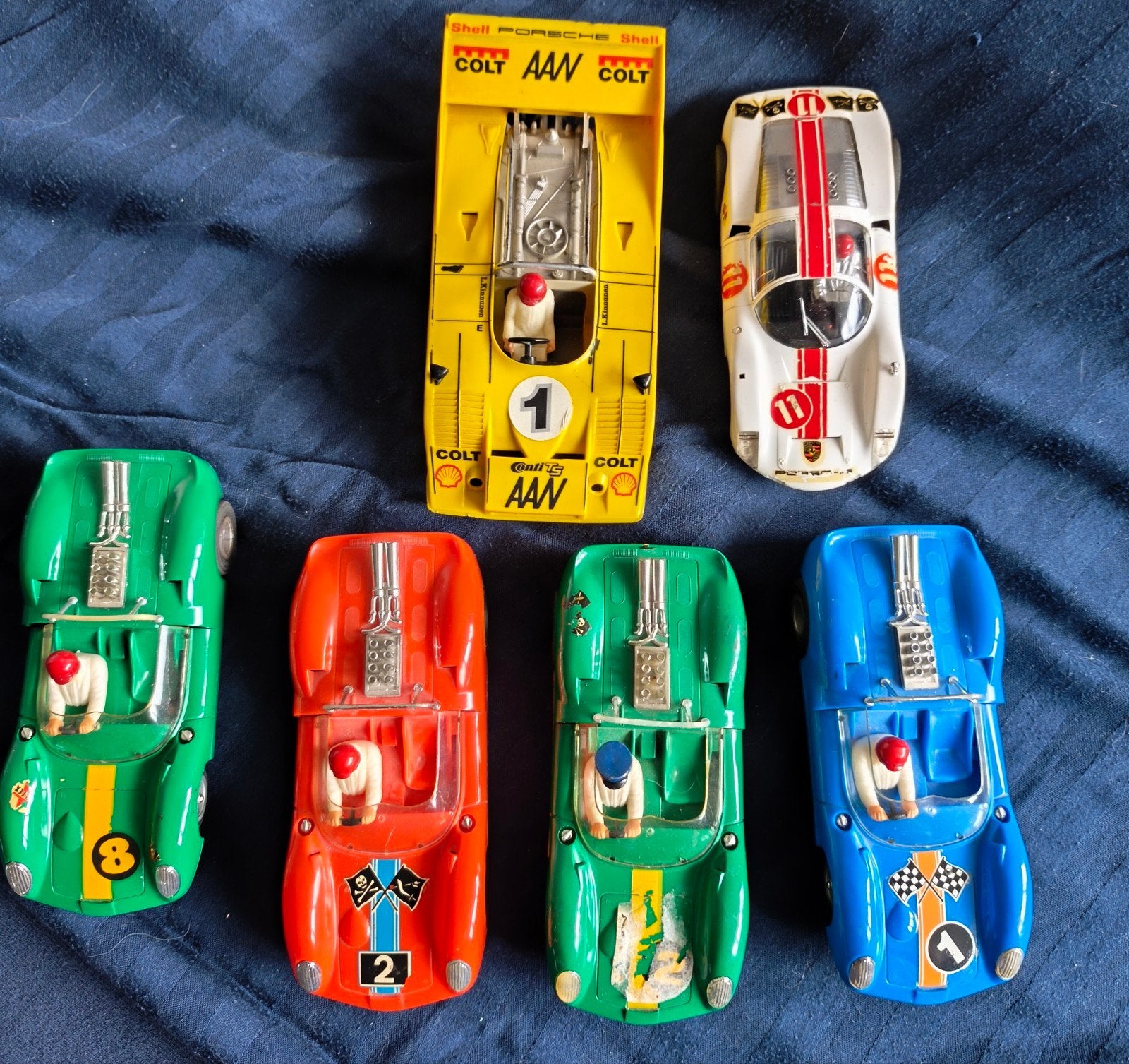6 Fleischmann Rallye auto's - Vintage Racebaan Auto's, Fleischmann, Ophalen of Verzenden, Elektrisch, Racebaan