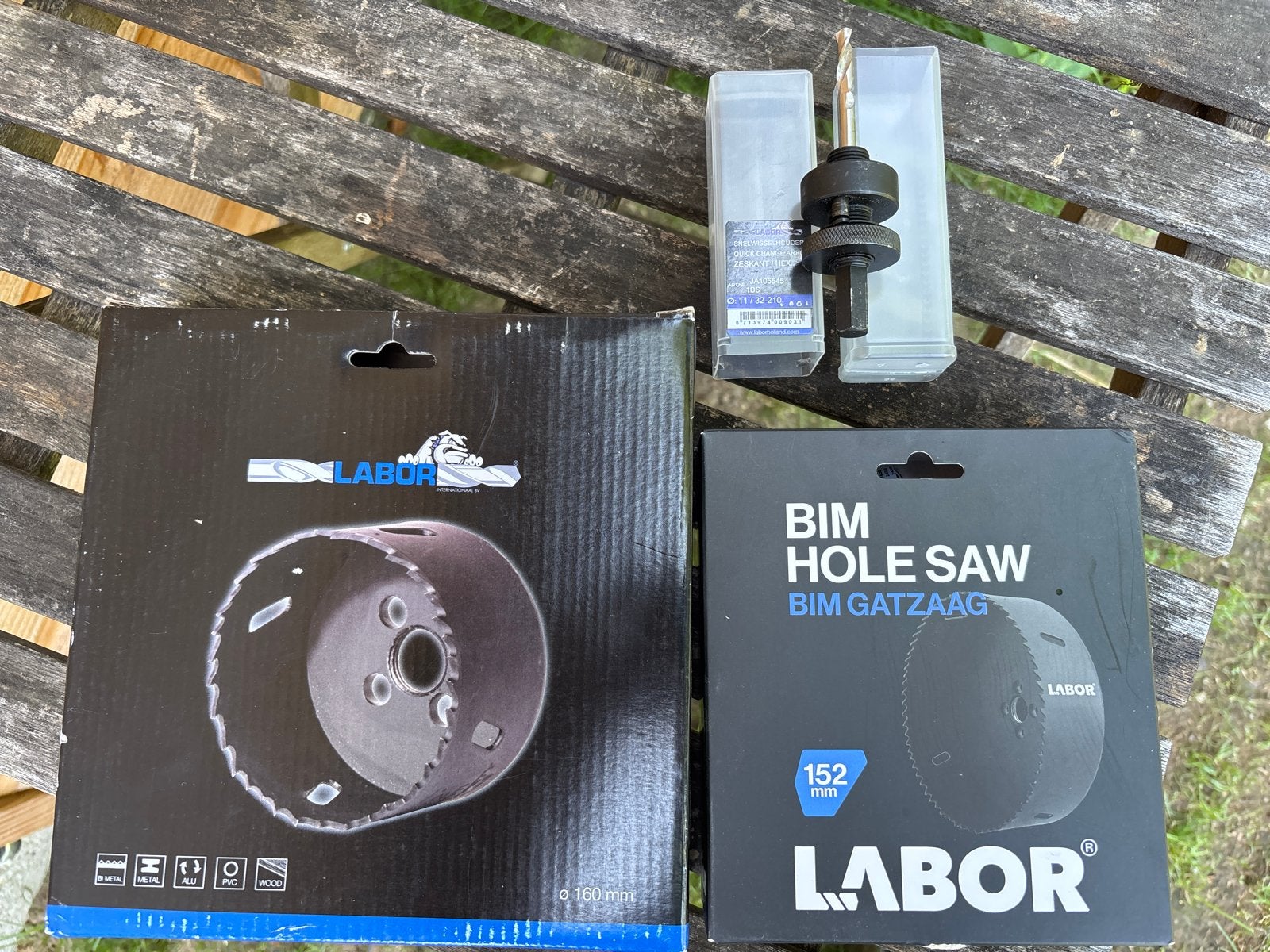 LABOR Gatenzagen set: 152mm (gebruikt) & 160mm (nieuw), Ophalen of Verzenden, Zo goed als nieuw, Zaag, Overige merken