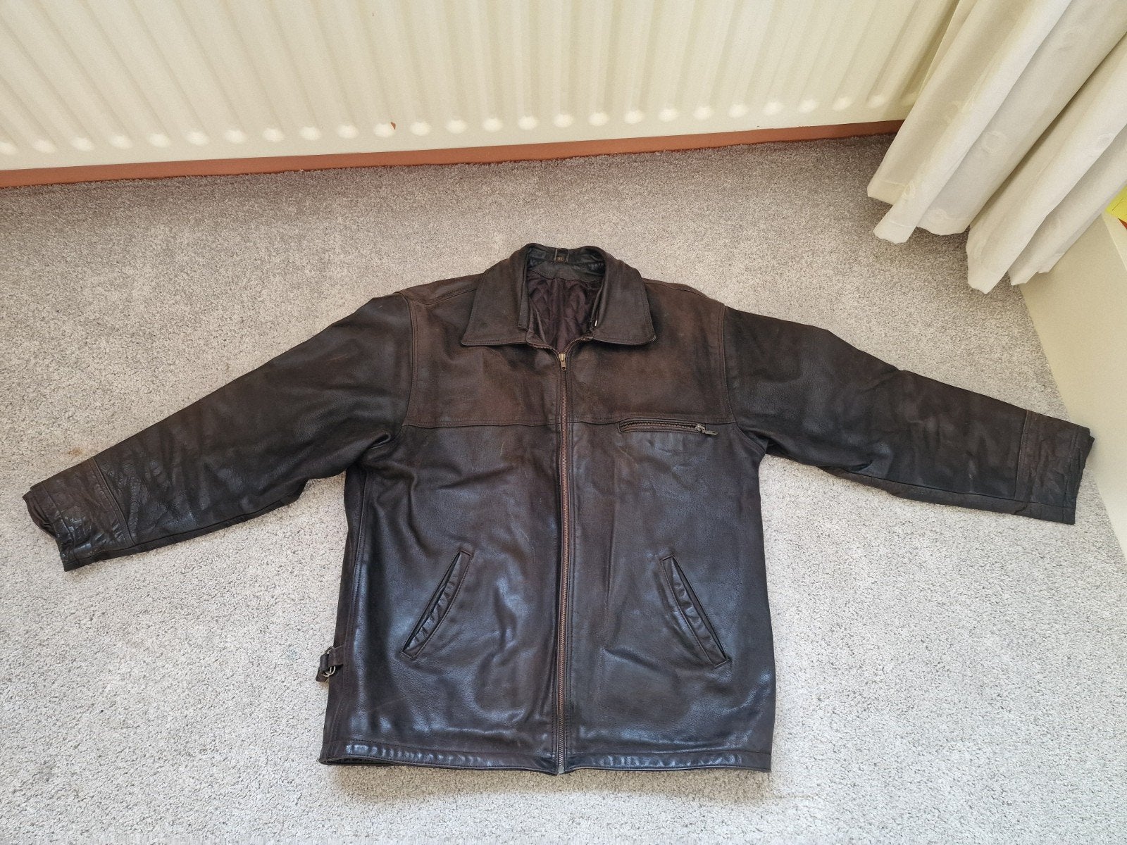 Herenjas donkerbruin leder mt XL, Ophalen of Verzenden, Gedragen, Marco polo
