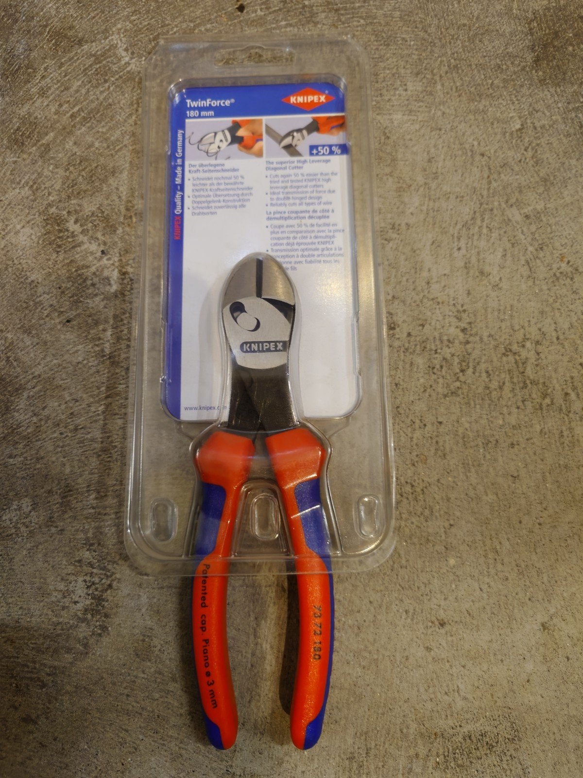 Knipex 7372180 TwinForce zijsnijtang - Nieuw in verpakking, Verzenden, Nieuw, Tang, Knipex