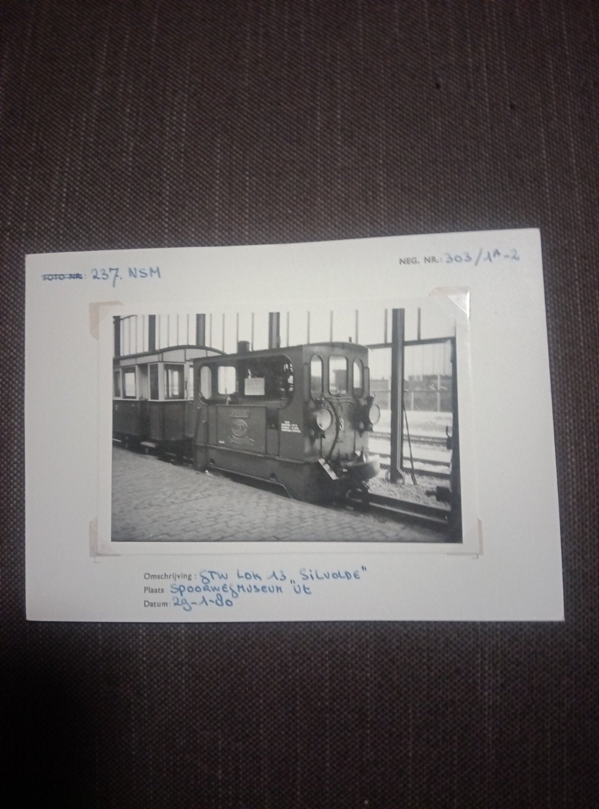 Zwart-wit foto Stoomlocomotief Silvolde Spoorwegmuseum, Ophalen of Verzenden, Gebruikt, Trein, Kaart of Prent
