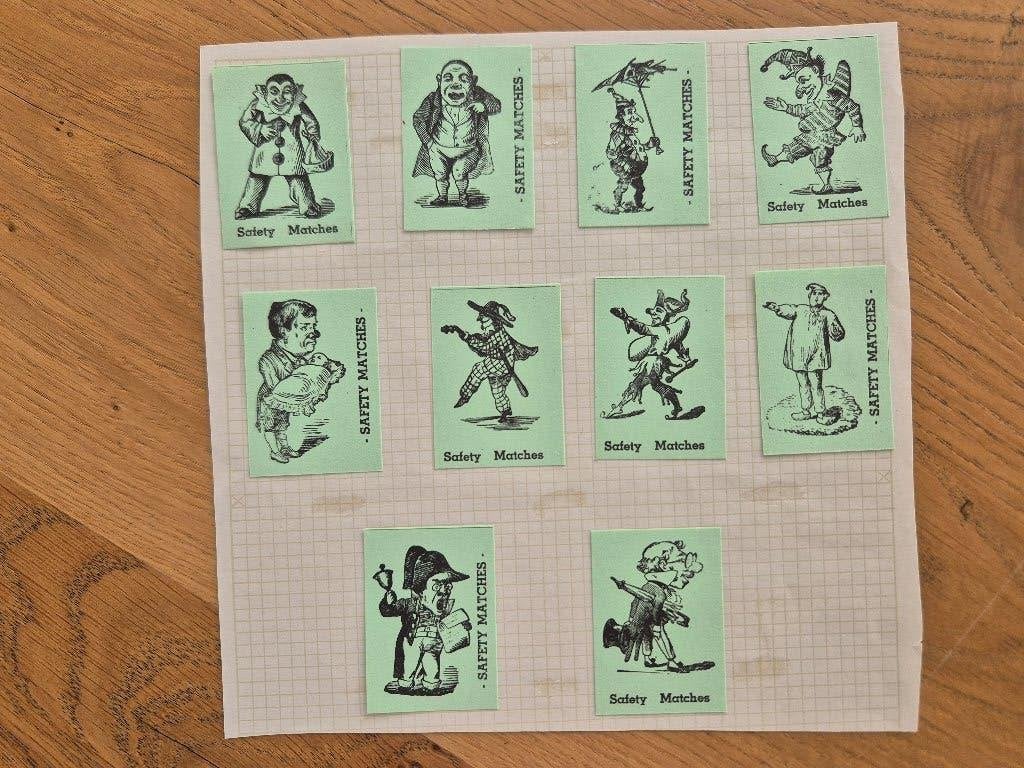 Lucifermerken - Clowneske Figuren, Verzamelen, Verzenden, Gebruikt, Luciferdoosjes of -merken