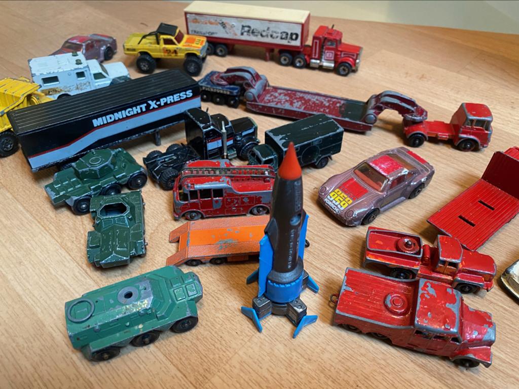 Grote partij vintage Matchbox en Lesney speelgoedauto's, Ophalen of Verzenden, Gebruikt