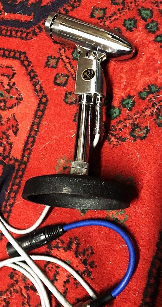 GelosoM59 Vintage1959 Bullit Micro+XLR+originele map werkend, Ophalen of Verzenden, Gebruikt, Studiomicrofoon