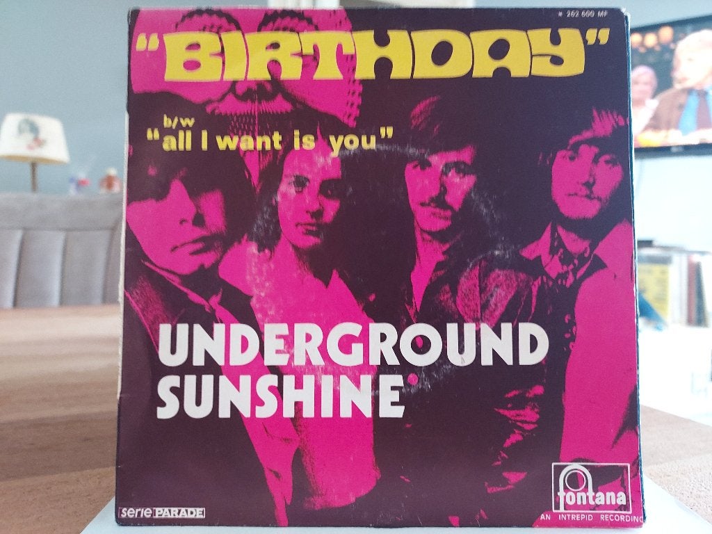 7" Single Underground Sunshine - Birthday / All I Want Is Yo, Gebruikt, 7 inch, Ophalen of Verzenden, Pop