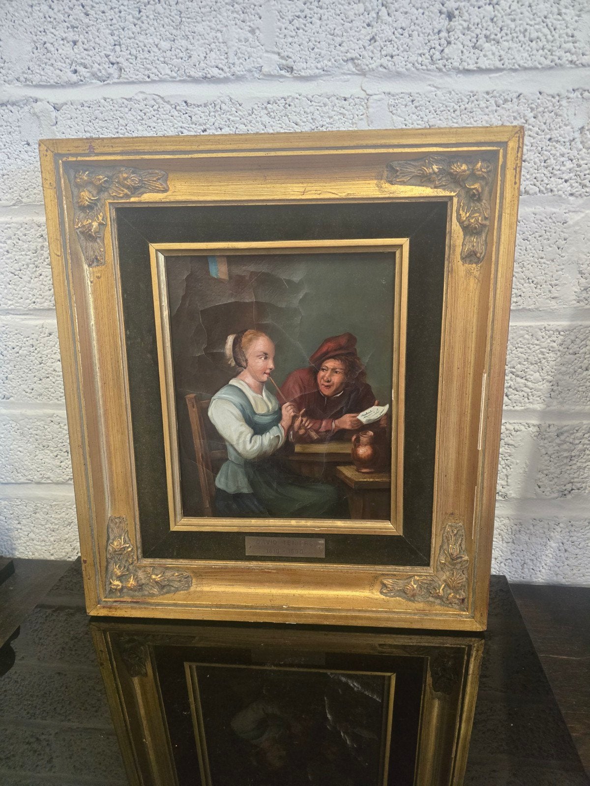 Antiek schilderijtje .olieverf op doek, Antiek en Kunst, Kunst | Schilderijen | Klassiek, Ophalen, Doek, Portret of Personen, Olieverf
