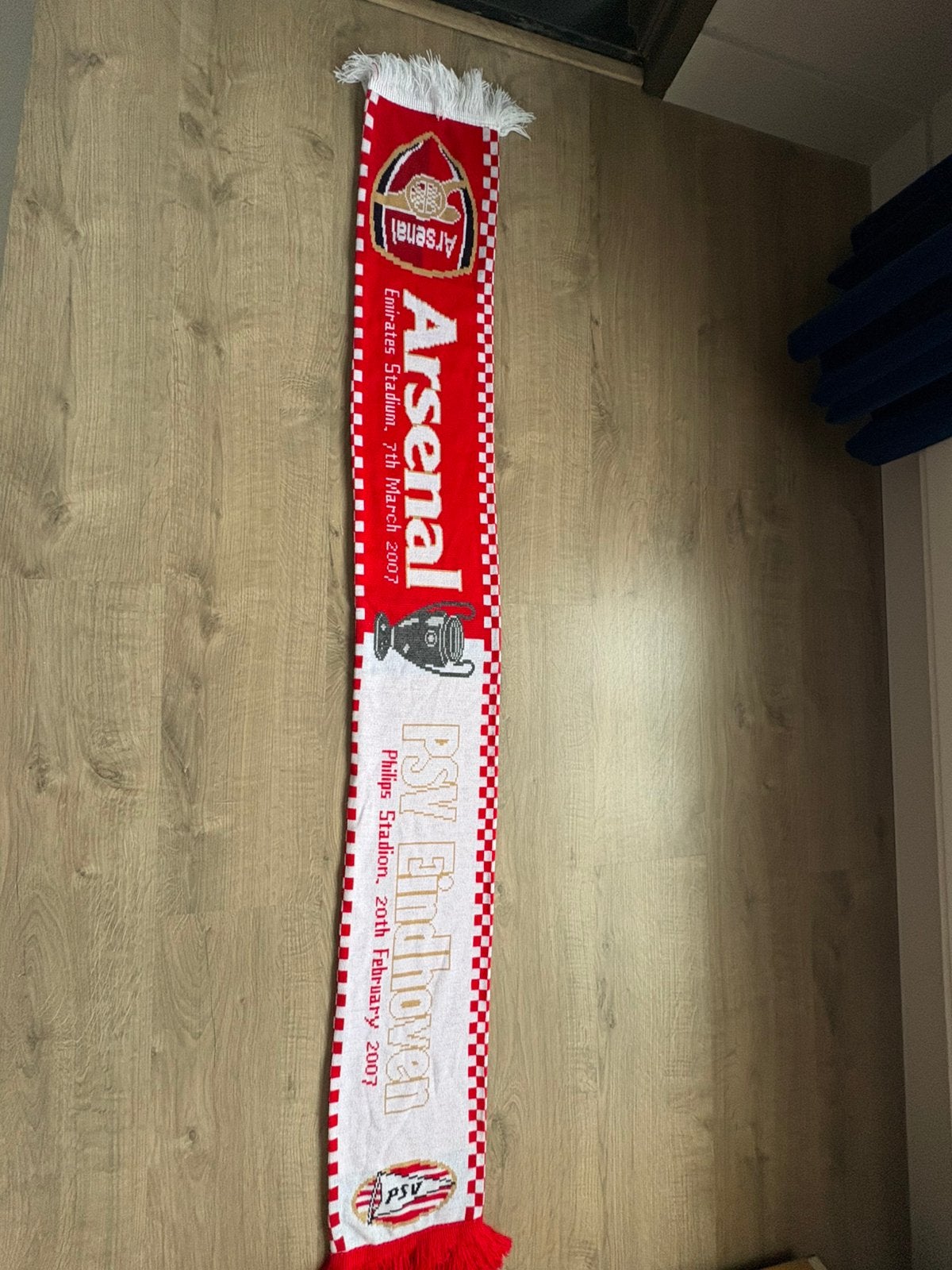 PSV-Arsenal champions league sjaal 2007, Verzamelen, Verzenden, Zo goed als nieuw, PSV, Vaantje of Sjaal