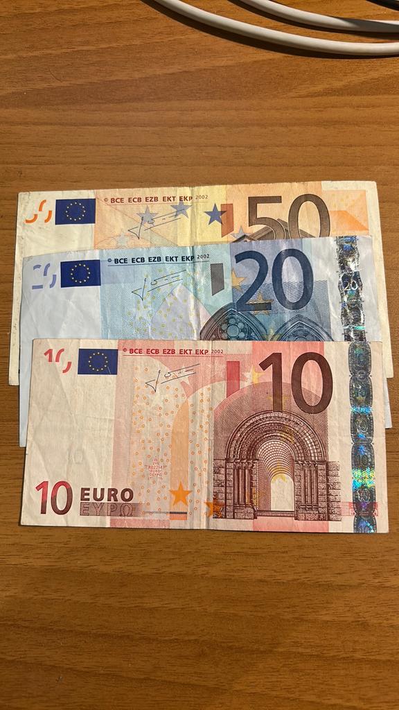 2002 euro biljetten 50, 20 en 10 euro, Postzegels en Munten, Bankbiljetten | Europa | Eurobiljetten, Verzenden, Overige landen