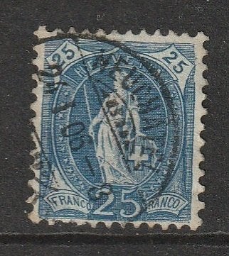 Zwitserland 1905 75 Helvetia 25c, Gest, Ophalen of Verzenden, Gestempeld