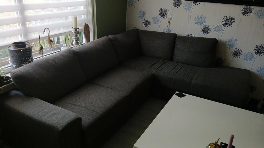 Comfortabele bruine hoekbank, Huis en Inrichting, Banken | Bankstellen, Ophalen, 250 tot 300 cm, Hoekbank, 75 tot 100 cm