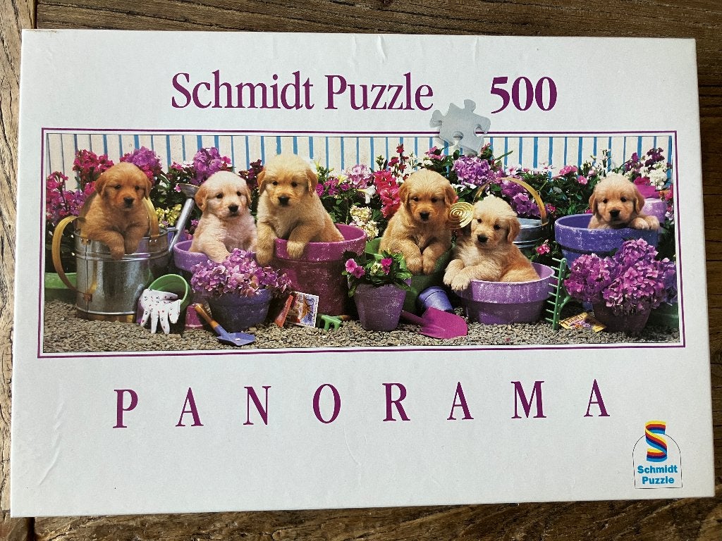 Schattige puppy puzzel 500 stukjes Schmidt Puzzle, Ophalen of Verzenden, 500 t/m 1500 stukjes, Zo goed als nieuw, Legpuzzel