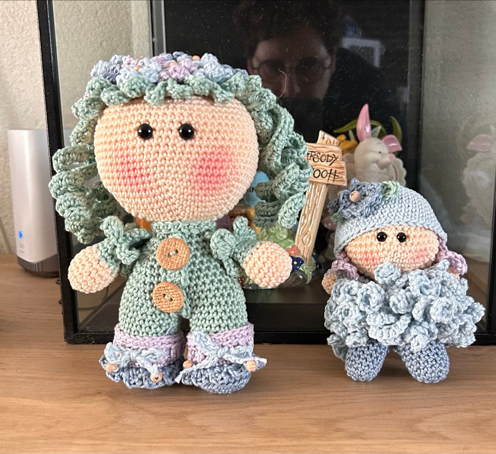 Handgemaakt Hortensia poppenset - naar patroon van Funnys, Ophalen of Verzenden, Zo goed als nieuw, Overige typen