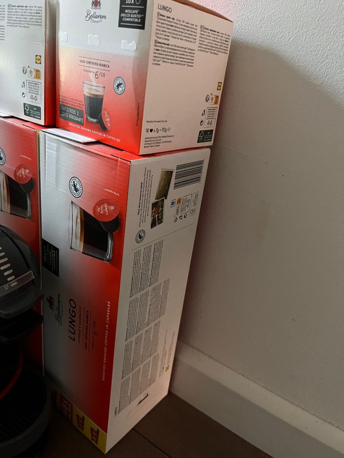 Koffie cupjes Lungo, Ophalen