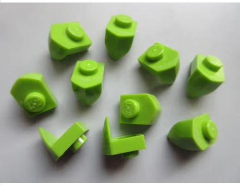 nr. 5852, 10 lime tanden, plaatje 1x1., Ophalen of Verzenden, Zo goed als nieuw, Complete set, Lego
